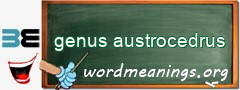 WordMeaning blackboard for genus austrocedrus